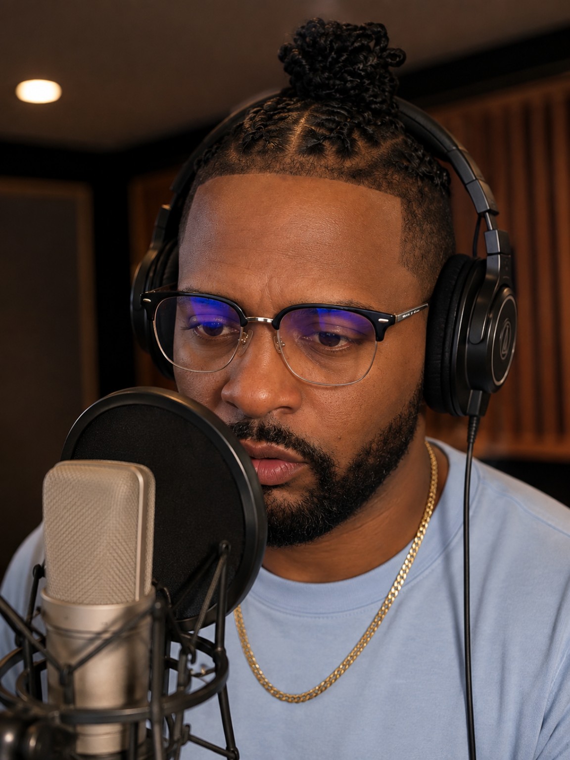 Jason Vaughan recording in the studio